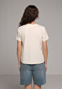 thumb-Afficher les détails de T-shirt À Manches Courtes Ecru Regular Fit Imprimé Femme