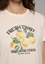 thumb-Afficher les détails de T-shirt À Manches Courtes Ecru Regular Fit Imprimé Femme