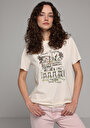 thumb-Afficher les détails de T-shirt À Manches Courtes Ecru Regular Fit Imprimé Femme