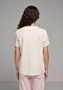 thumb-Afficher les détails de T-shirt À Manches Courtes Ecru Regular Fit Imprimé Femme