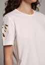 thumb-Afficher les détails de Blouse À Manches Courtes Ecru Regular Fit Manches Courtes Femme