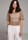 thumb-Afficher les détails de Tricoter Marron Regular Fit  Femme
