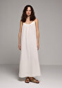 thumb-Afficher les détails de Robe Ecru Regular Fit  Maxi Mousseline Femme