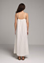 thumb-Afficher les détails de Robe Ecru Regular Fit  Maxi Mousseline Femme