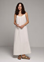 thumb-Afficher les détails de Robe Ecru Regular Fit  Maxi Mousseline Femme