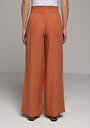 thumb-Afficher les détails de Pantalon Marron Wide Leg High Rise En Uni Regular Fit Femme