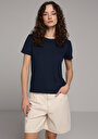 thumb-Afficher les détails de T-shirt À Manches Courtes Marine Regular Fit Droit Femme