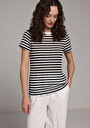 thumb-Afficher les détails de T-shirt À Manches Courtes Marine Regular Fit Rayé Femme