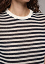 thumb-Afficher les détails de T-shirt À Manches Courtes Marine Regular Fit Rayé Femme