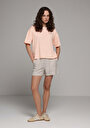 thumb-Afficher les détails de T-shirt À Manches Courtes Orange Regular Fit Rayé Femme
