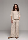 thumb-Afficher les détails de Pantalon Beige Straight Leg High Rise En Uni Regular Fit Femme