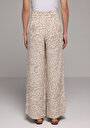 thumb-Afficher les détails de Pantalon Beige Straight Leg High Rise En Uni Regular Fit Femme