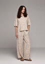 thumb-Afficher les détails de Pantalon Beige Straight Leg High Rise En Uni Regular Fit Femme