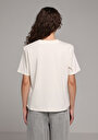 thumb-Afficher les détails de T-shirt À Manches Courtes Ecru Regular Fit Imprimé Femme