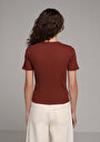 thumb-Afficher les détails de Chemise Polo À Manches Courtes Marron Droit Slim Fit Femme