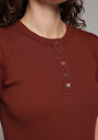 thumb-Afficher les détails de Chemise Polo À Manches Courtes Marron Droit Slim Fit Femme