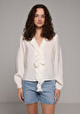 thumb-Afficher les détails de Chemise À Manches Longues Ecru Fashion Fit Droit Uni Femme