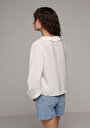 thumb-Afficher les détails de Chemise À Manches Longues Ecru Fashion Fit Droit Uni Femme
