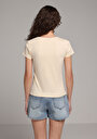 thumb-Afficher les détails de Blouse À Manches Courtes Jaune Slim Fit Manches Courtes Femme