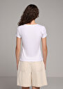 thumb-Afficher les détails de Blouse À Manches Courtes Blanc Slim Fit Manches Courtes Femme