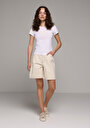thumb-Afficher les détails de Blouse À Manches Courtes Blanc Slim Fit Manches Courtes Femme