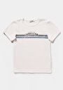 thumb-Afficher les détails de T-shirt À Manches Courtes Ecru Slim Fit Imprimé Femme