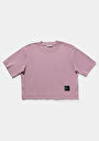 thumb-Afficher les détails de T-shirt À Manches Courtes Violet Oversize Fit Droit Femme