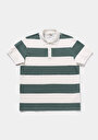 thumb-Afficher les détails de T-shirt Polo À Manches Courtes Vert Rayé Regular Fit Homme