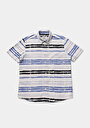 thumb-Afficher les détails de Chemise À Manches Courtes Bleu Rayé Regular Fit Homme
