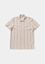 thumb-Afficher les détails de T-shirt Polo À Manches Courtes Ecru Rayé Regular Fit Homme