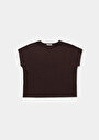thumb-Afficher les détails de T-shirt À Manches Courtes Marron Regular Fit Droit Femme