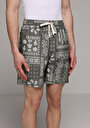 thumb-Afficher les détails de Short De Bain Kaki Regular Fit Doublé Homme