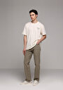 thumb-Afficher les détails de T-shirt À Manches Courtes Ecru Comfort Fit Droit Homme