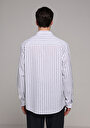thumb-Afficher les détails de Chemise À Manches Longues Marine Regular Fit Rayé Lin Homme