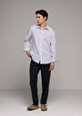 thumb-Afficher les détails de Chemise À Manches Longues Marine Regular Fit Rayé Lin Homme