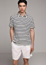 thumb-Afficher les détails de T-shirt Polo À Manches Courtes Marine Rayé Regular Fit Homme