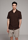 thumb-Afficher les détails de Chemise À Manches Courtes Marron Jakarli Regular Fit Homme