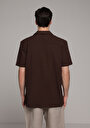 thumb-Afficher les détails de Chemise À Manches Courtes Marron Jakarli Regular Fit Homme