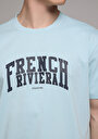 thumb-Afficher les détails de T-shirt À Manches Courtes Bleu Regular Fit Droit Homme