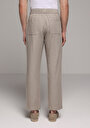 thumb-Afficher les détails de Pantalon Beige Straight Leg Medium Rise En Sergé Regular Fit Homme