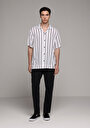 thumb-Afficher les détails de Pantalon Noir Straight Leg Medium Rise En Sergé Regular Fit Homme