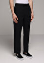 thumb-Afficher les détails de Pantalon Noir Straight Leg Medium Rise En Sergé Regular Fit Homme