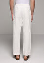 thumb-Afficher les détails de Pantalon Blanc Straight Leg Medium Rise En Sergé Regular Fit Homme
