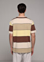 thumb-Afficher les détails de T-shirt À Manches Courtes Jaune Regular Fit Rayé Homme