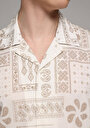 thumb-Afficher les détails de Chemise À Manches Courtes Beige Imprimé Boxy Fit Homme