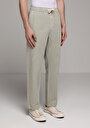 thumb-Afficher les détails de Pantalon Kaki Straight Leg Medium Rise En Sergé Regular Fit Homme