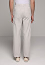 thumb-Afficher les détails de Pantalon Blanc Straight Leg Medium Rise En Sergé Regular Fit Homme