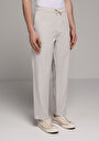 thumb-Afficher les détails de Pantalon Blanc Straight Leg Medium Rise En Sergé Regular Fit Homme