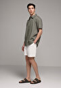 thumb-Afficher les détails de Chemise À Manches Courtes Kaki Droit Regular Fit Homme