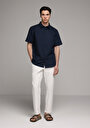 thumb-Afficher les détails de Chemise À Manches Courtes Marine Droit Regular Fit Homme